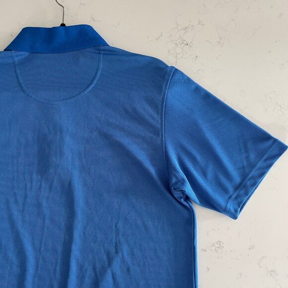 bolle Short Sleeve Athletic 3 Button Polyester Sporty Polo Shirt Blue Sz M NWOT - Picture 9 of 12